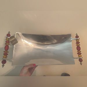 Pier 1 silver decorative tray